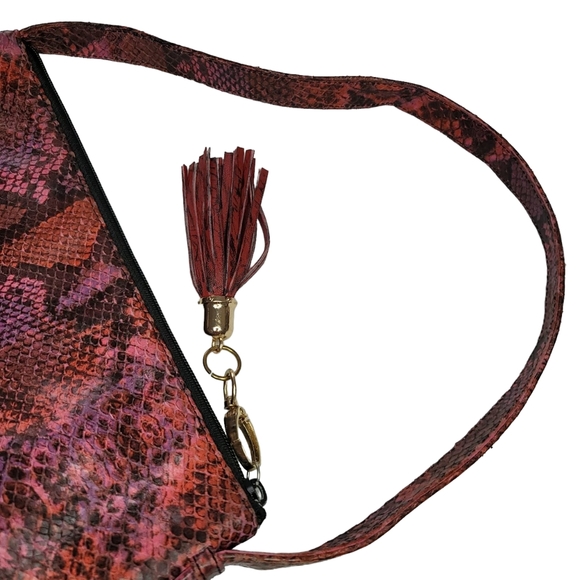 BCBG MAXAZRIA y2k snake animal print leather handbag - Picture 3 of 7